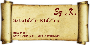 Sztolár Klára névjegykártya
