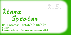 klara sztolar business card